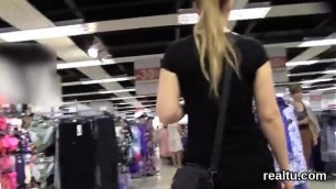 Stunning czech teenie was seduced in the shopping centre and nailed in pov