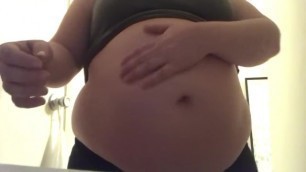BBW Stuffed Belly after Pizza
