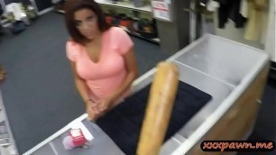 Latina pawning a baseball bat ends up fucking the pawn guy