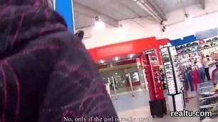 Charming czech nympho was tempted in the shopping centre and pounded in pov