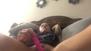 Tattooed Girl Toying Pussy