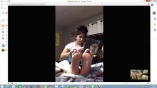 Pervert Foot Creeper Enjoys Young Teen Soles on Webcam 22
