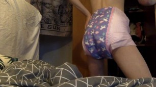 Cute Puppy Teen's Diapered Morning Routine!