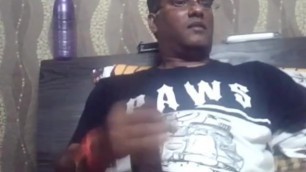 Indian Daddy Showing his Fat Black Dick and Big Black Asshole
