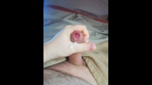 Straight Uncut Cock Cumming at the Motel