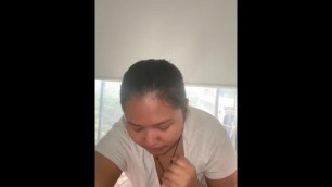 Asian School Girl trying to Deepthroat my Cock