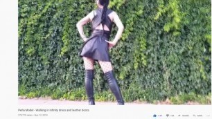 UP Skirt Perla Model LATEX LEATHER BOOTS SEXY PUBLIC ASS