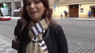 American Mature MILF Gets Hard Anal Fucked by Stranger in Prague