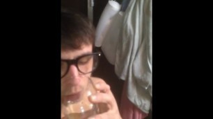 Twink Triss Bliss Drinking his Piss from Wine Glass dare
