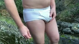 Outdoors Hanes Tighty Whities Play and Cum