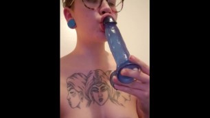 Watch me Suck on a Dildo and Imagine it's your Cock