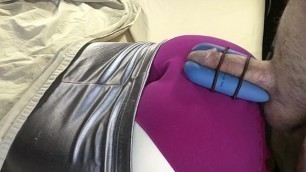 Double Vibrator No-hands Cumming on Sexy Purple Panties